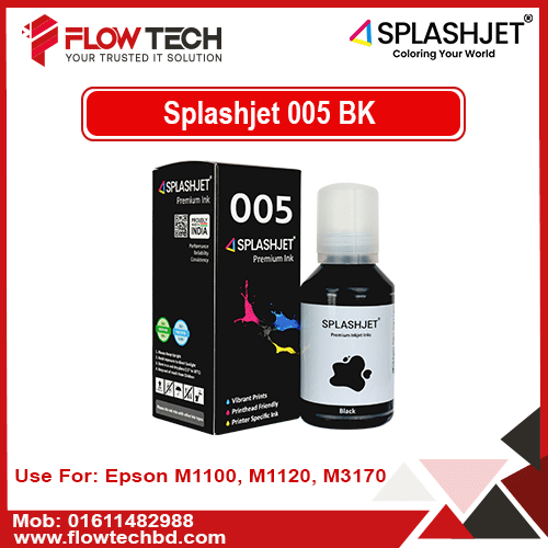Splashjet 005 Compatible Ink Bottle Set –for Epson M1100, M1120, M1140, M1170, M1180, M2140, M2170, M3140, M3170, M3180 Printer.